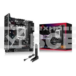 Материнская плата ASUS ROG STRIX B850-I GAMING WIFI, AM5, AMD B850, 2xDDR5, 2xM.2, 2xSATA, PCIe 4.0 x16, 1xHDMI, 1xUSB Type-C, 1x2.5Gb LAN, Wi-Fi 7, Bluetooth 5.4, 5xUSB-A 10Gbps , 1xUSB-C 20Gbps, 2xUSB-A 2.0, 3x3.5 мм, S/PDIF, 7.1, Mini-ITX