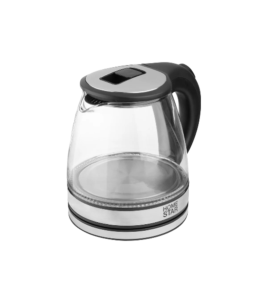 Чайник электрический Homestar HS-1052 1,2 л, стекло/пластик черный