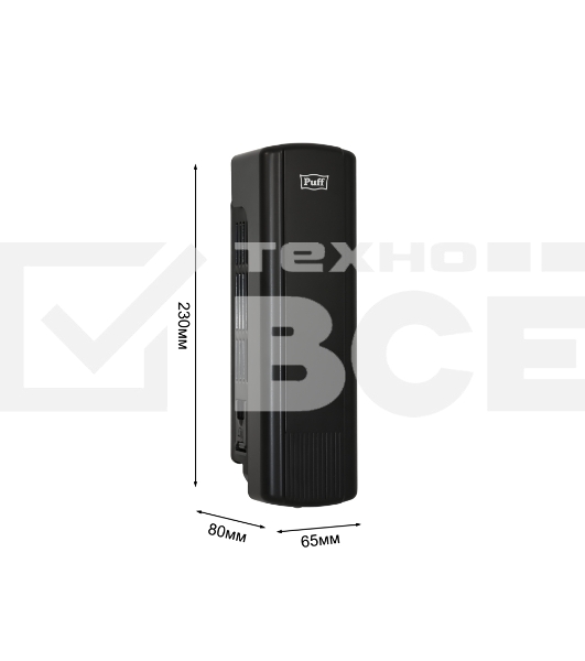 Дозатор для мыла Puff-8110Bl 350 мл, черный, ABS-пластик