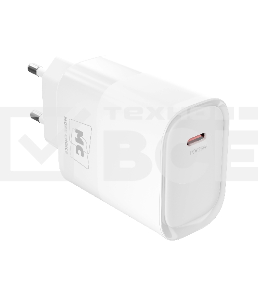 Сетевое зарядное устройство MORE CHOICE (4620202553522) NC68 1Type-C 3.0A PD 35W, белый