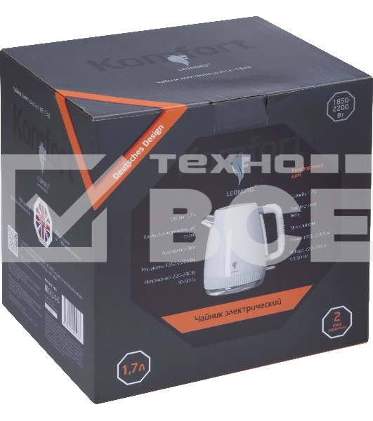 Чайник электрический LEONORD LE-1546 (1,7 л) белый (111161)