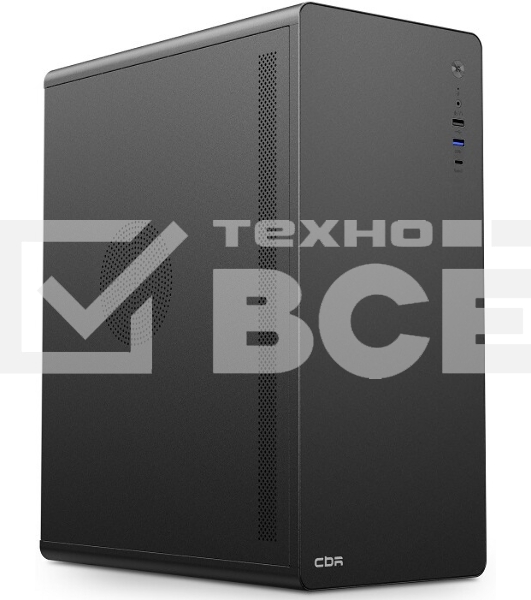 Компьютчерный корпус CBR ATX Miditower U500, без БП, 1хUSB 3.0 Type-C, 1хUSB 3.0, 1хUSB 2.0, HD Audio+Mic, черный [PCC-ATX-U500-WPSU