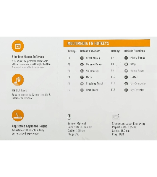 Комплект клавиатура+мышь A4Tech KRS-8372 проводной, USB, 1200 DPI, чёрный