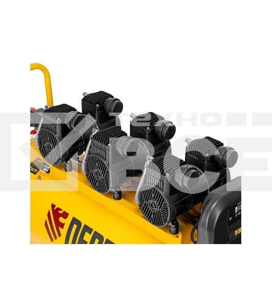 Компрессор безмасл. малошумн. DLP-4500/150, 4,5 кВт, 3х1,5 кВт,150 л, 2850 об/мин,750 л/мин Denzel