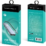 USB-концентратор VCOM CU4706, USB Type-C, HDMI/DP/USB3.0/TC/USB2.0/RJ45/SD/TF/PD/3.5 мм jack, USB Type-C, фото3