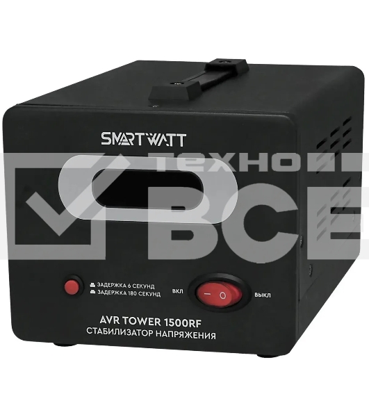 Напольный стабилизатор напряжения SMARTWATT AVR TOWER 1500RF (140W - 260W, 1500VA, 1.5 кВт, 50-60 Гц, розеток - 2, LED-д