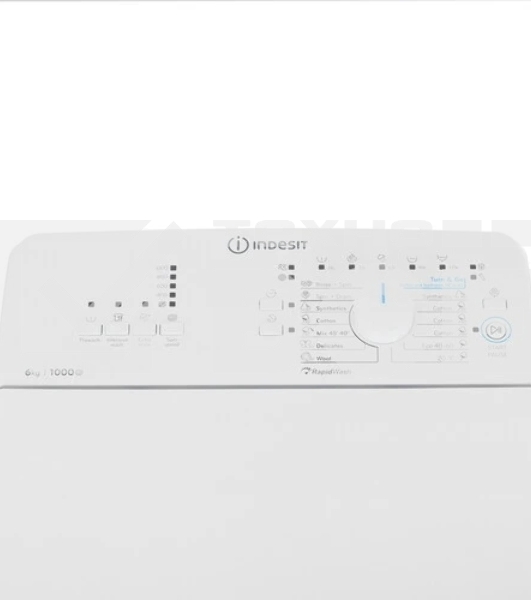 Стиральная машина  Indesit BTW L60400 белый, загрузка вертикальная 6 кг, 1000 об/мин., класс: А