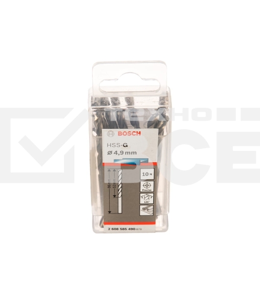 Сверло по металлу HSS-G 4.9мм Standard (10шт)