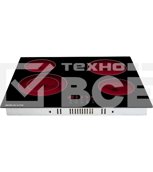 Стеклокерамическая варочная поверхность BRAVO BEH60C42B (60см,тайм,блок.поверх,автооткл,9уров.мощ,dual zone)