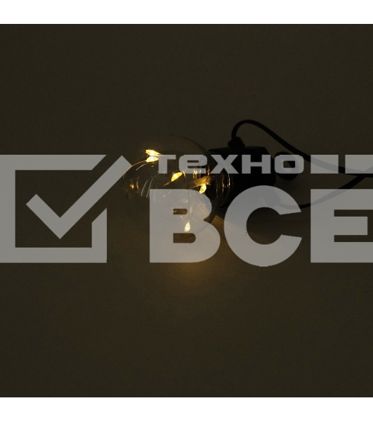 Гирлянда светод. уличн. Funray Лампочки,SE-BULBS-10100WW,3xАА,10м,100LED,20ламп,тепл.бел,черн.шн.2м,