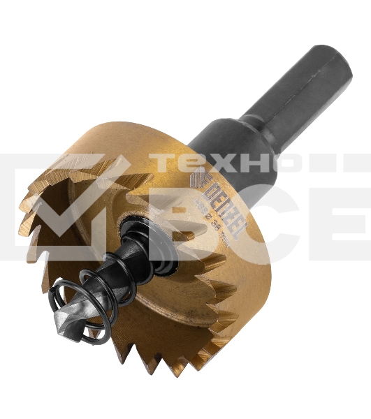 Коронка по металлу Denzel HSS, 38 мм, нитридтитановое покрытие