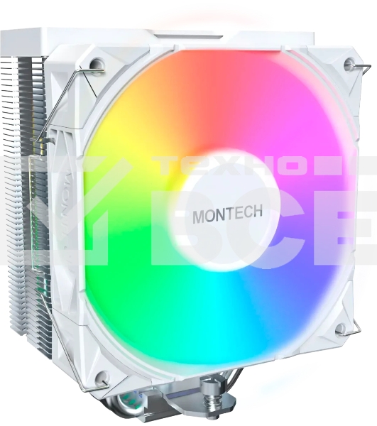 Устройство охлаждения(кулер) Montech NX400 ARGb Soc-AM5/AM4/1200/1700/1851 белый 4-pin 34.17dB Al+Cu 220W Ret (NX400ARGbWH)