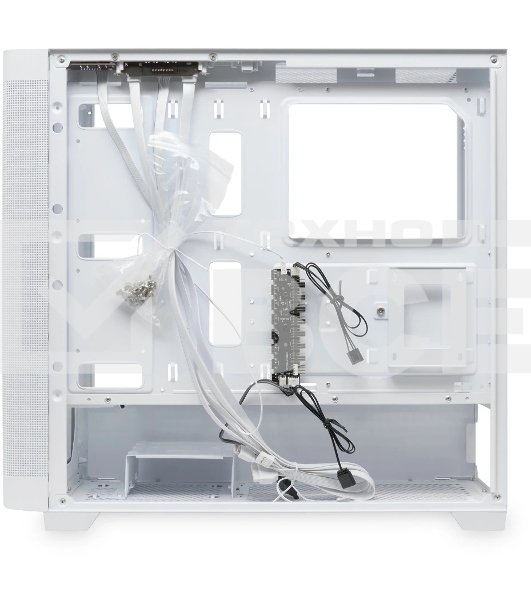 Компьютерный корпус без блока питания HSPD M740, Mesh Mid Tower, белый, TG, 0.6 SPCC, no fans, E-ATX, ATX, mATX, mITX, 170/400/200мм, 4x2.5