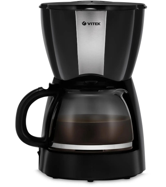 Кофеварка капельная Vitek VT-1503 черный, исп. кофе - молотый, 1.2 л, 900 Вт.