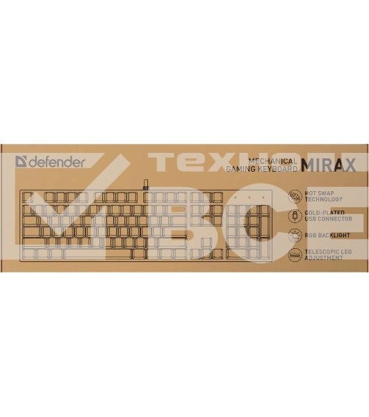 Клавиатура Defender Mirax GK-352 проводная, USB Type-A, чёрный
