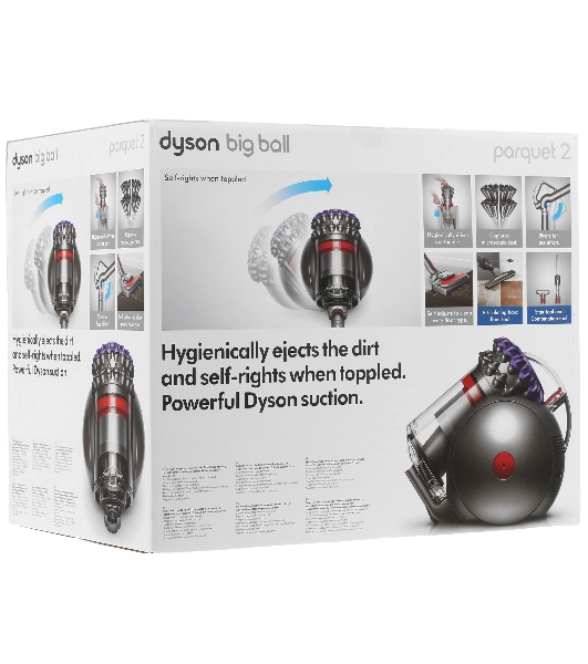 Пылесос Dyson CY28 Parquet 2 серый/фиолетовый, 170/600 Вт, уборка сухая, пылесборник контейнер 1.5 л