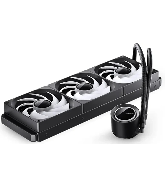 Система жидкостного охлаждения Jonsbo TG-420 ARGB Black, 420 мм, 3x140 мм, 800-1800 об/мин, 20.3-36.2 дБ, 4-pin PWM, 300 Вт, ARGB, черный