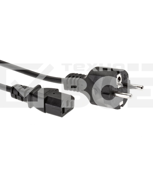Кабель компьютер - розетка 1.8m 220V (Европейский стандарт) VCOM/TELECOM