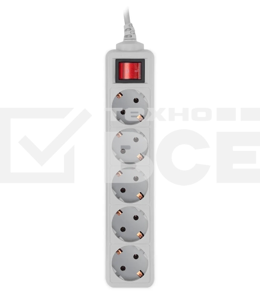 Сетевой фильтр PC Pet AP01006-3-GR 3м (5 розеток) серый