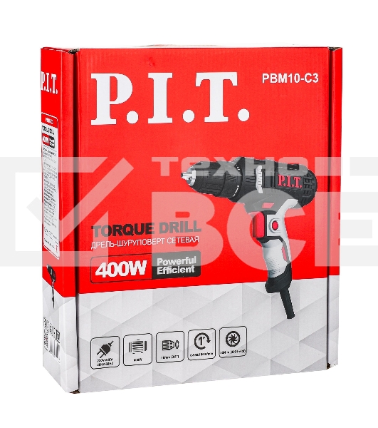 Дрель-шуруповерт P.I.T. PBM10-C3 400Вт патрон:быстрозажимной