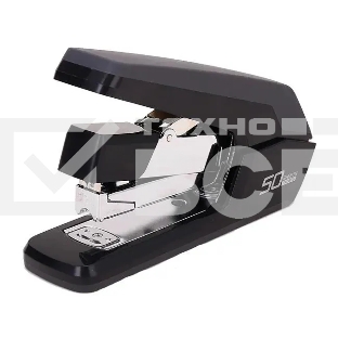 Степлер настольный Deli E0371black Exceed 24/6 26/6 26/8 (50листов) снижение усилия черный 100скоб коробка
