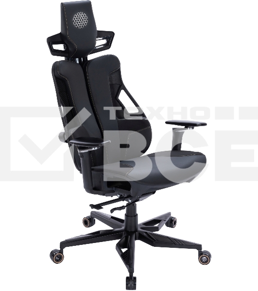 Кресло компьютерное Cactus CS-CHR-DUO-BBK черный, кожзам