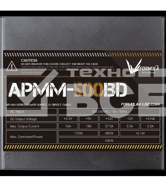 Блок питания Aerocool / Formula APMM-500BD, 500Вт, 80 PLUS Bronze, 120мм, черный