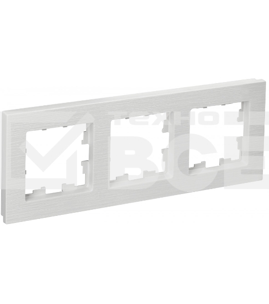Рамка 3-местная IEK BRITE РУ-3-Бр DECOR рифленый белый