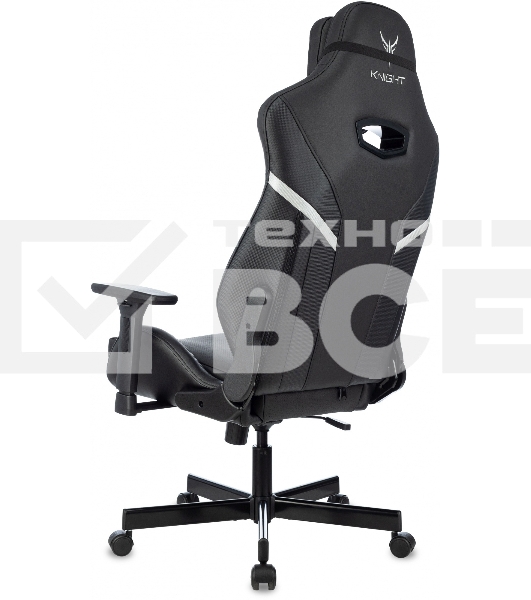 Кресло игровое Knight Thunder 5X черный эко.кожа крестов. металл