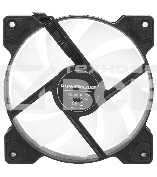 Вентилятор для корпуса Powercase M2 черный, 120 мм, 1500 об/мин, 29.58 дБ, 4 pin