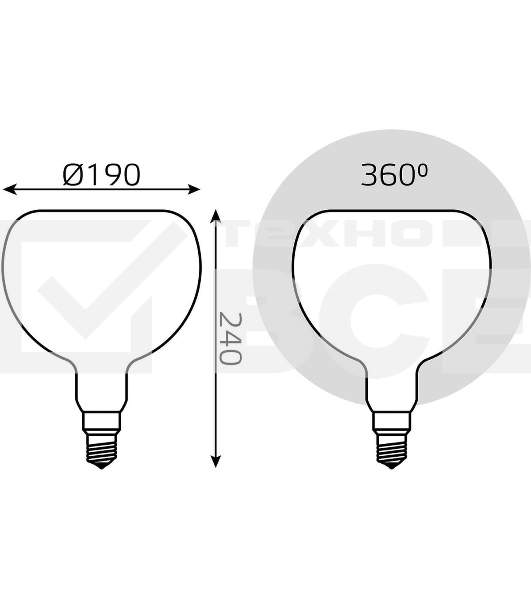 Лампа cветодиодная Gauss Filament А190 10W 890lm 4100К Е27 milky диммируемая LED