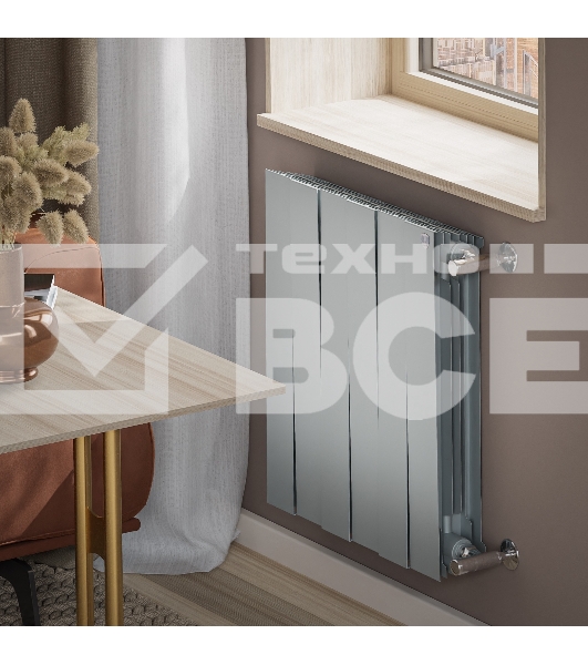 Радиатор биметаллический Royal Thermo PianoForte 500 серебристый - 6 секц.