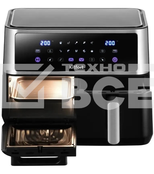 Аэрогриль Kitfort КТ-2256 2850Вт черный/серебристый