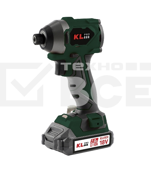 Профессиональный бесщеточный винтоверт аккумуляторный KLPRO KLDV18BH-20 (18В, Li-ion-2шт, 2.0А·ч, 220Нм, 2 скорости, подсветка,З/У,в кейсе)