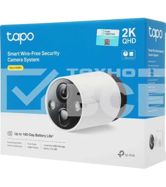 Камера видеонаблюдения IP TP-Link Tapo C420S1 Wi-Fi 3.18-3.18мм цв. корп.:белый