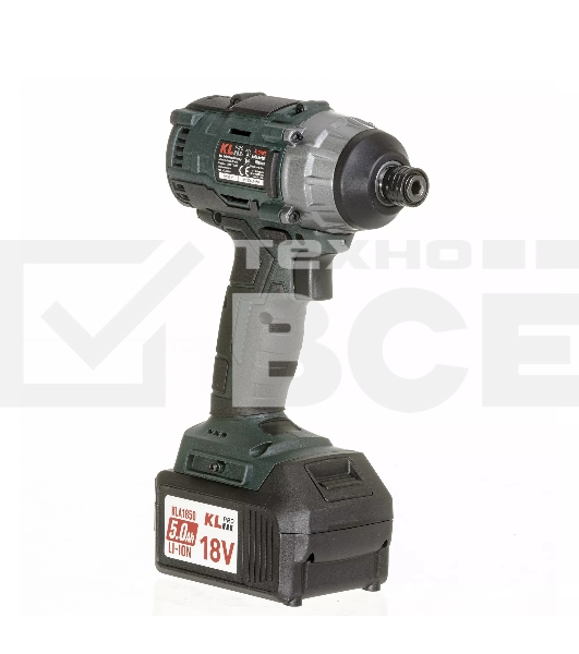 Профессиональный бесщеточный винтоверт аккумуляторный KLPRO KLDV18B-50 (18В, Li-ion-2шт, 5.0Ач, 180Нм, 2 скорости, подсветка,З/У,в кейсе)