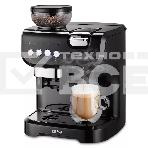 Кофеварка рожковая Kitfort КТ-7107 черный, исп. кофе - молотый/капсулы/зерновой, 2 л, 1560 Вт, 19 Бар, фото 1