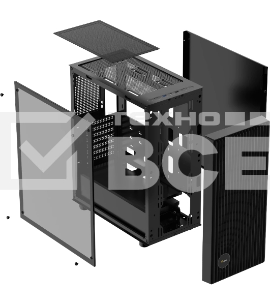 Корпус  Ocypus Gamma C70 BK ARGB  ATX / win / black / 4 ARGB fans / no PSU / Tempered Glass