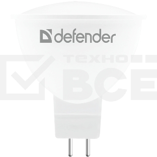 Лампочка светодиодная Defender MR16-8W-865-GU5.3 софит, 6500 К, холодный дневной, 1 шт.