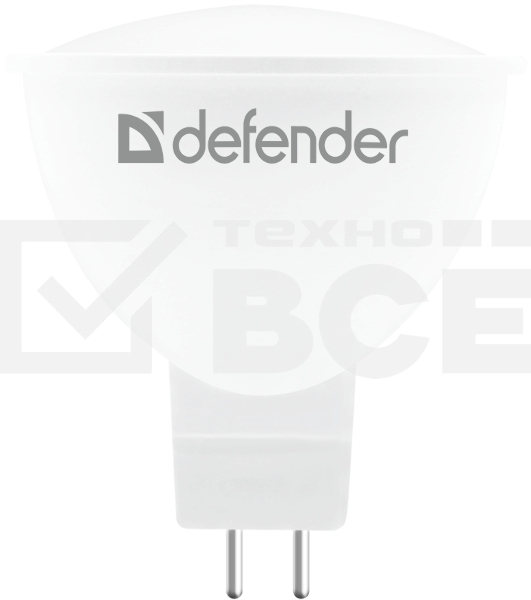 Лампочка светодиодная Defender MR16-8W-865-GU5.3 софит, 6500 К, холодный дневной, 1 шт.