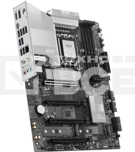 Материнская плата MSI PRO B860-P WIFI, LGA 1851, Intel B860, 4xDDR5, 4xSATA, 3xM.2, 1xPCIe 5.0 x16, 1xPCIe 4.0 x4, 2xPCIe 4.0 x1, 1xHDMI, 1xDP, 1xUSB-C, 1x 5Gb LAN, 2xUSB-A 3.2 Gen 2, 2xUSB-A 3.2 Gen 1, 4xUSB-A 2.0, 3x3.5 мм, 7.1, Wi-Fi 7, ATX