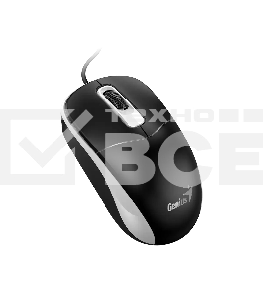 Мышь проводная Genius DX-111 черно-серый, 1200 dpi, USB, кнопки - 3