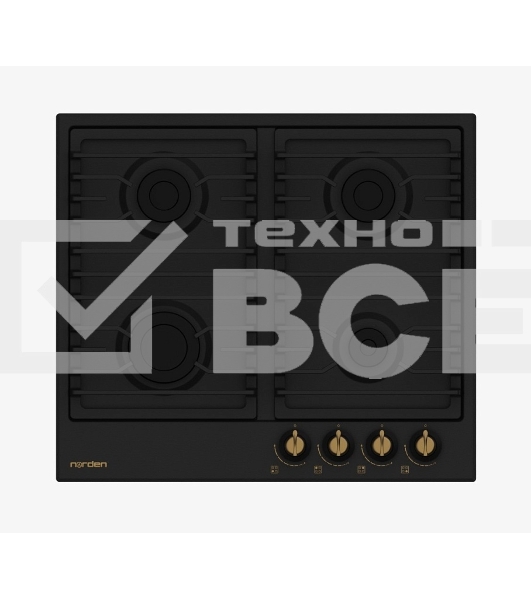 Газовая варочная панель NORDEN ANTIQUE 64G MBL RUSTIC FFD матовый черный