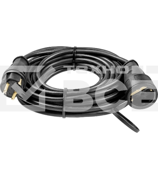 Удлинитель-шнур Зубр 'КГ 325-Ш', 10 м, 4000 Вт, 1 гнездо, IP44, КГ 3х2,5 мм2, 55017-10