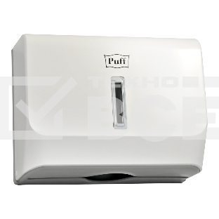 Диспенсер бумажных полотенец Puff-5130, белый, с замком, ABS-пластик