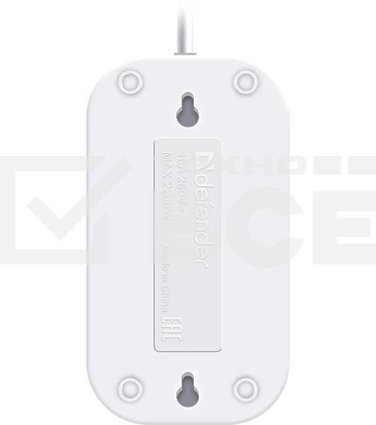 Удлинитель бытовой Defender B220 - 2 роз х 5 м, белый