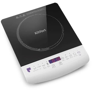 Плита настольная электрическая Kitfort КТ-101 белый/черный, стеклокерамика