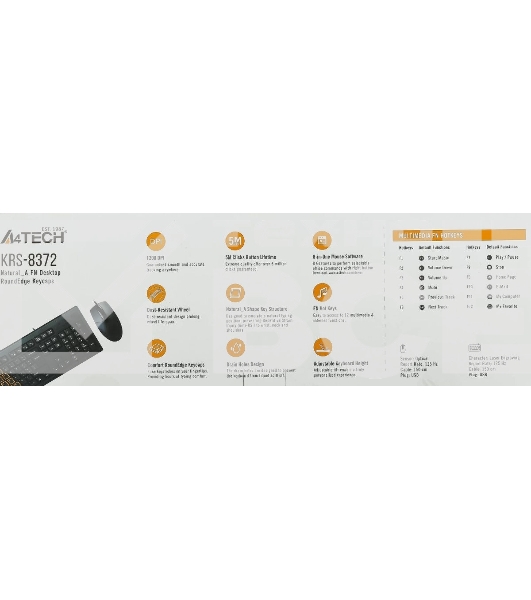 Комплект клавиатура+мышь A4Tech KRS-8372 проводной, USB, 1200 DPI, чёрный