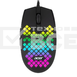 Мышь проводная Acer OMW134 черный, 3200 dpi, USB, кнопки - 6