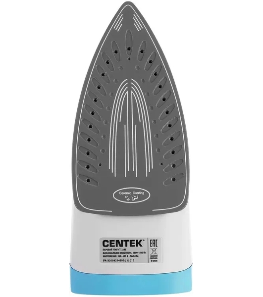 Утюг Centek CT-2348 синий/белый, 1600 Вт, 20 г/мин, 80 г/мин, 200 мл
